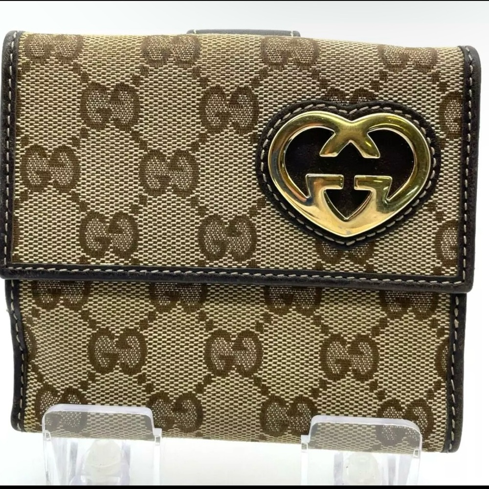 🤎🤎Gucci Canvas Heart bifold Wallet 🤎🤎